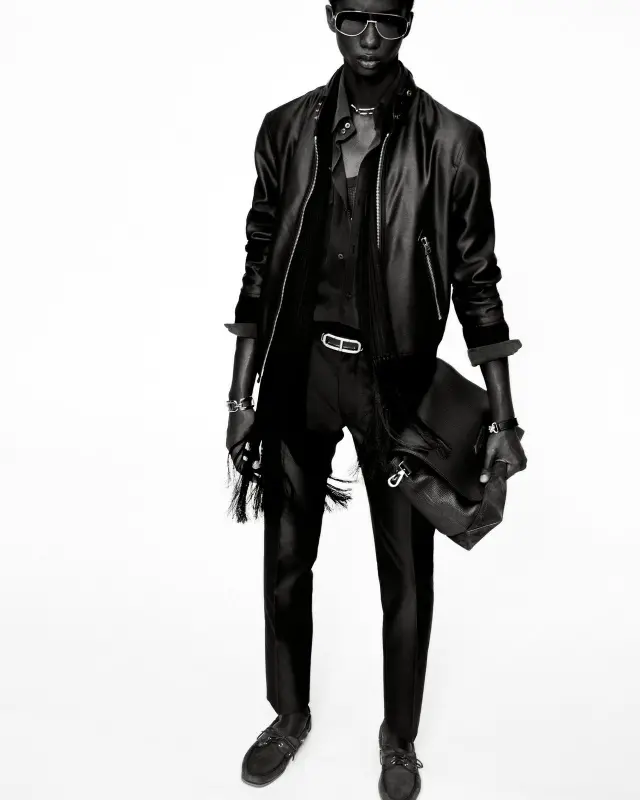 WOOL SILK FAILLE BIKER JACKET CIGAR online